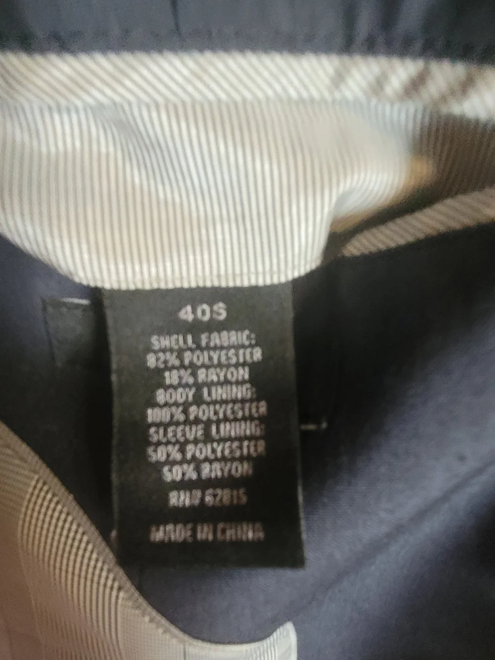 JF J. Ferrar Slim Navy Blue Size 40S End on End Blazer Sport Coat 2 Button
